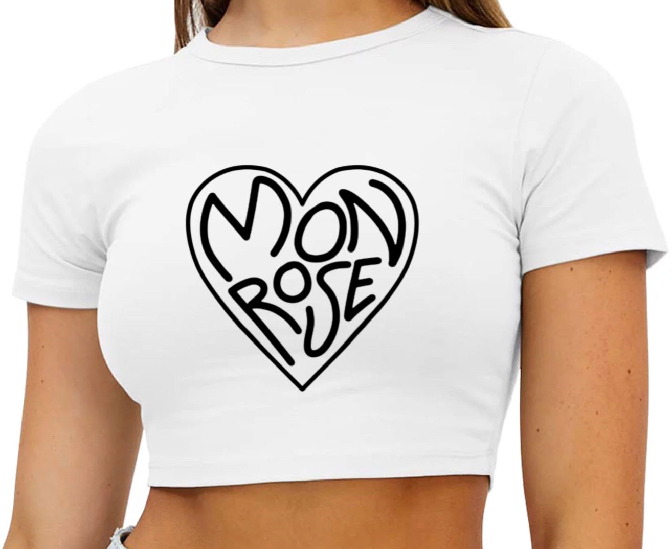 womens crop top Monrose love tee.